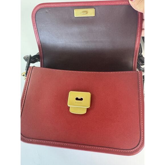 Coach Rogue Top Handle Bag in Brick Red With Card case and charm - Picture 12 of 15